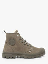 Enkellaarsjes Uit Leder Palladium Groen women 95982281